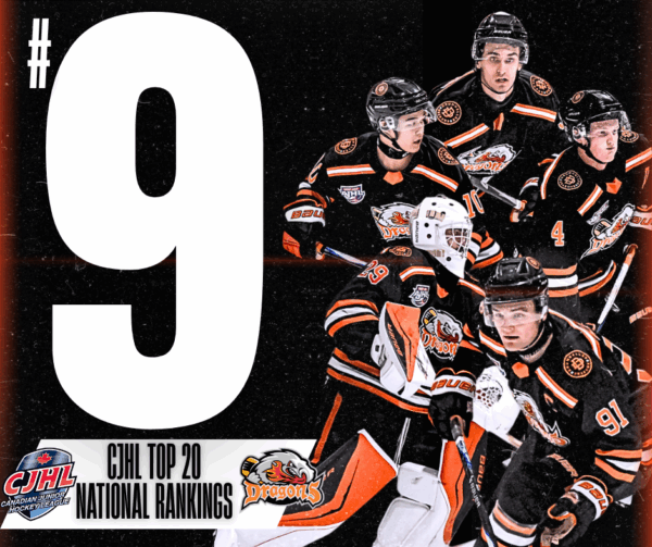 Dragons Sit 9th in First CJHL Rankings